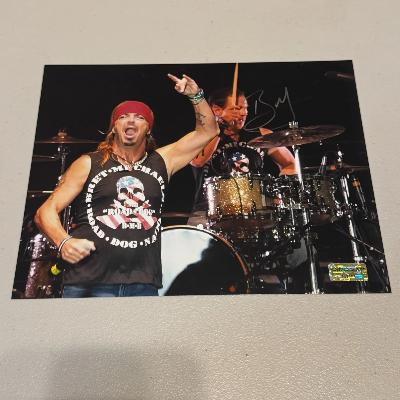 POISON BRET MICHAELS GENUINE SIGNED AUTOGRAPHED 8X10 PHOTOGRAPH W/COA AUTO PHOTO, image 2