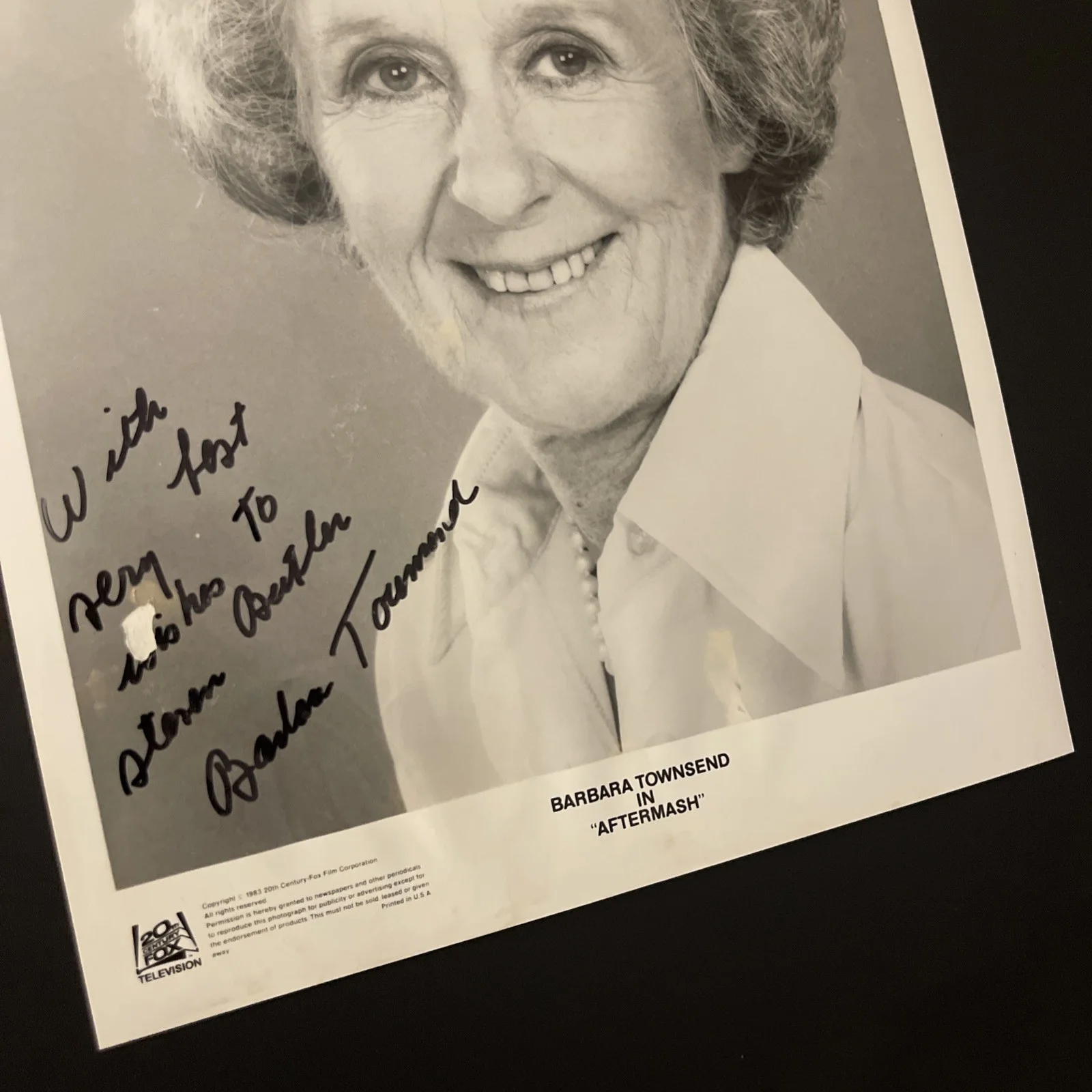 BARBARA TOWNSEND Aftermash: Hand Signed Celebrity Photo 8 x 10” / KSK, image 4