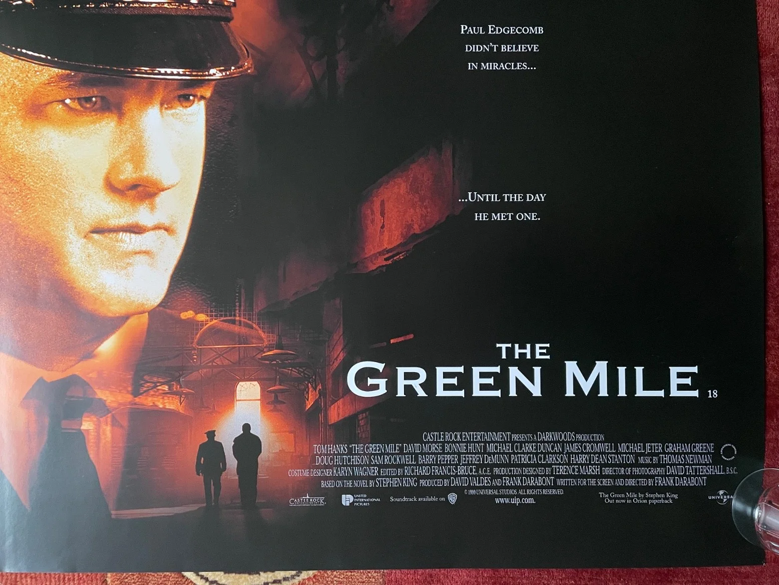 THE GREEN MILE (1999) Original UK Movie Quad Film Poster Tom Hanks Stephen King, изображение 5