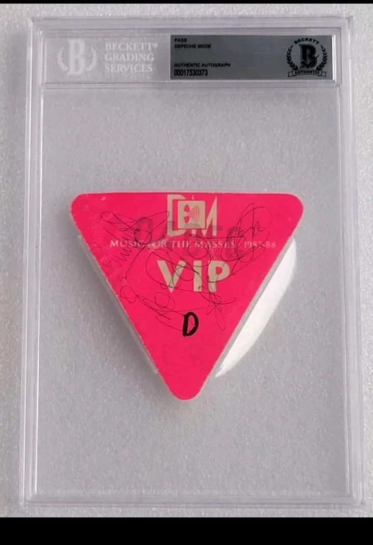 DEPECHE MODE Signed BECKETT Cert. 1987-88 VIP Pass By GAHAN GORE FLETCHER WILDER, image 2