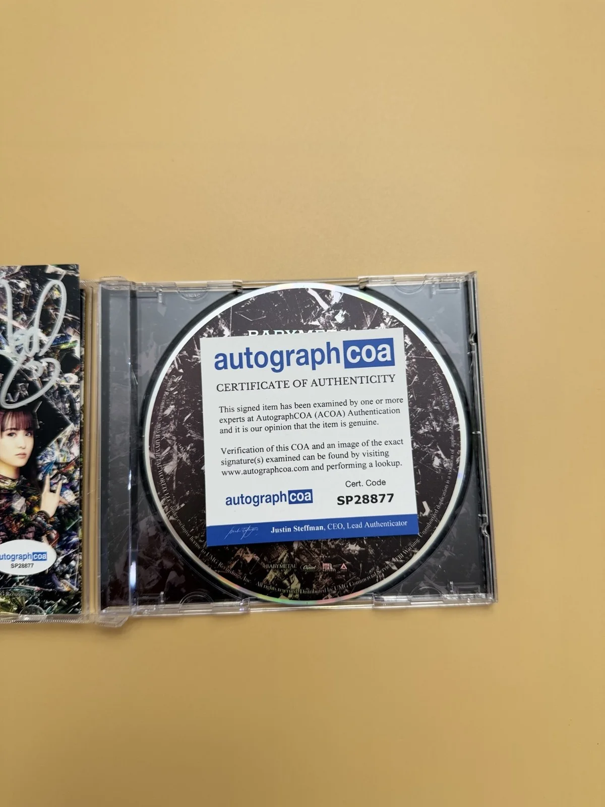 BABYMETAL Metal Forth Autographed CD SIGNED ACOA Photo Card SP28877, image 3