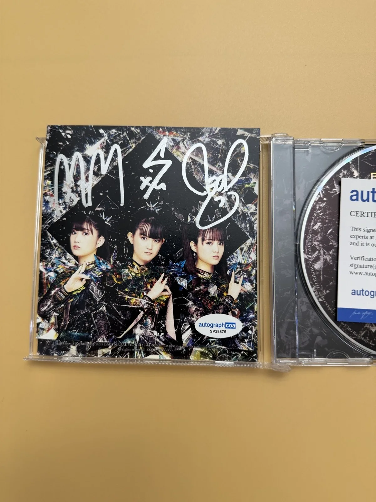 BABYMETAL Autograph SIGNED Metal Forth CD ACOA Photo Card SP28875, image 2