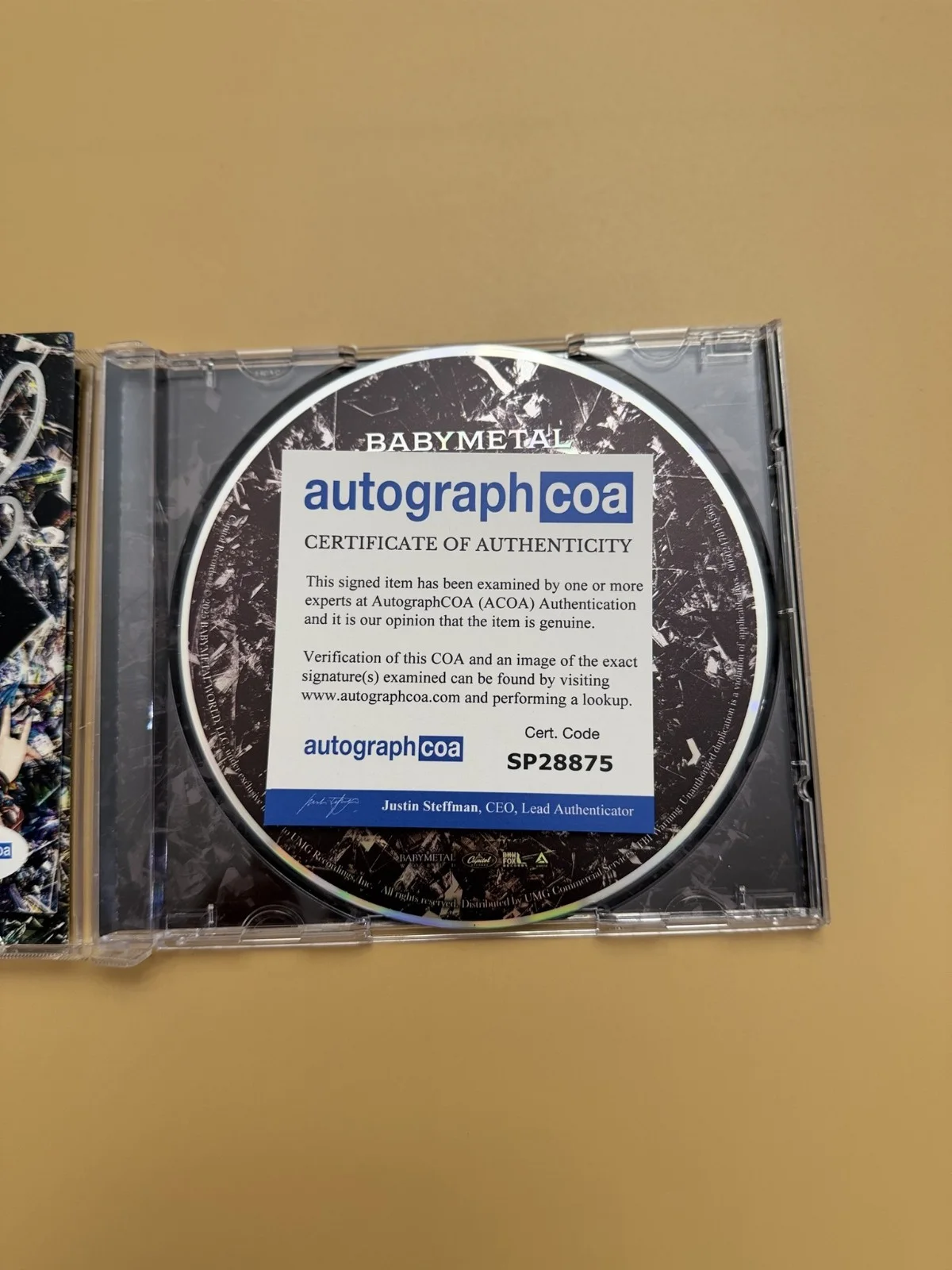 BABYMETAL Autograph SIGNED Metal Forth CD ACOA Photo Card SP28875, image 3
