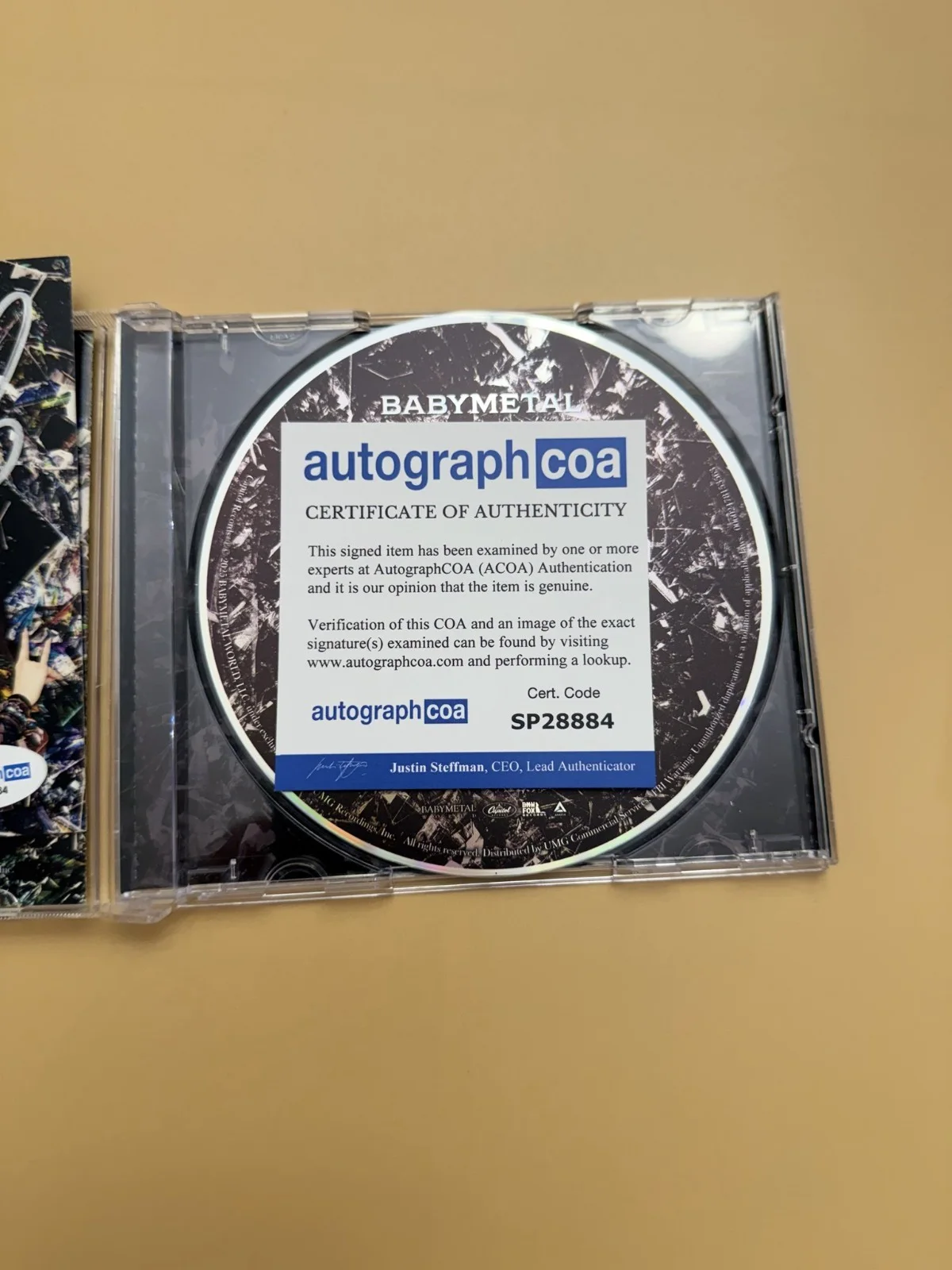 BABYMETAL SIGNED Metal Forth Autograph CD ACOA Photo Card SP28884, image 3