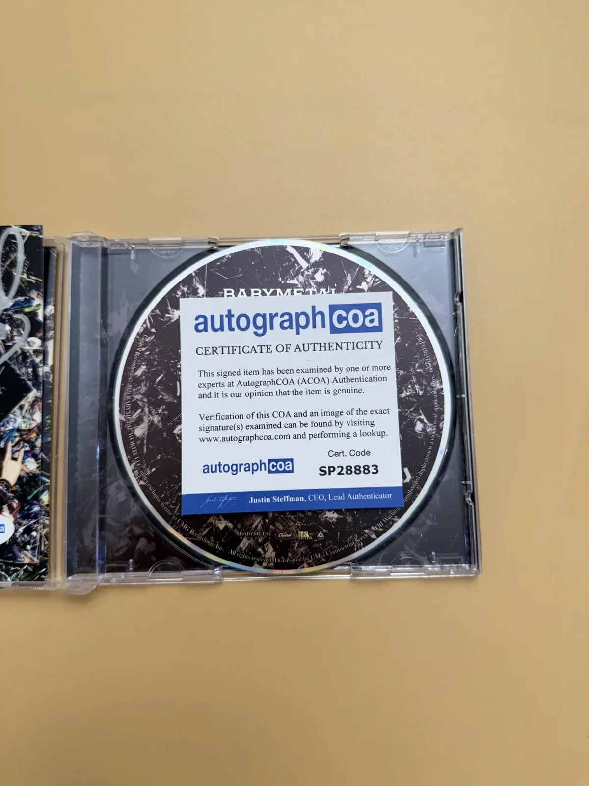 BABYMETAL Metal Forth CD SIGNED Autograph ACOA COA SP28883, image 3