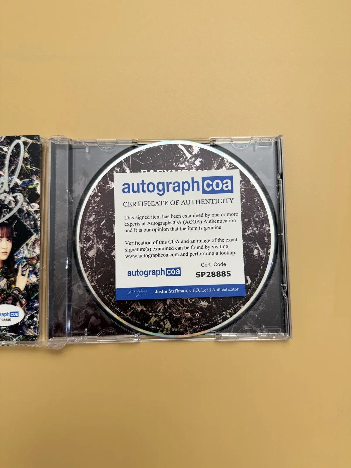 BABYMETAL SIGNED Metal Forth Autograph CD with ACOA Photo Card SP28885, image 3