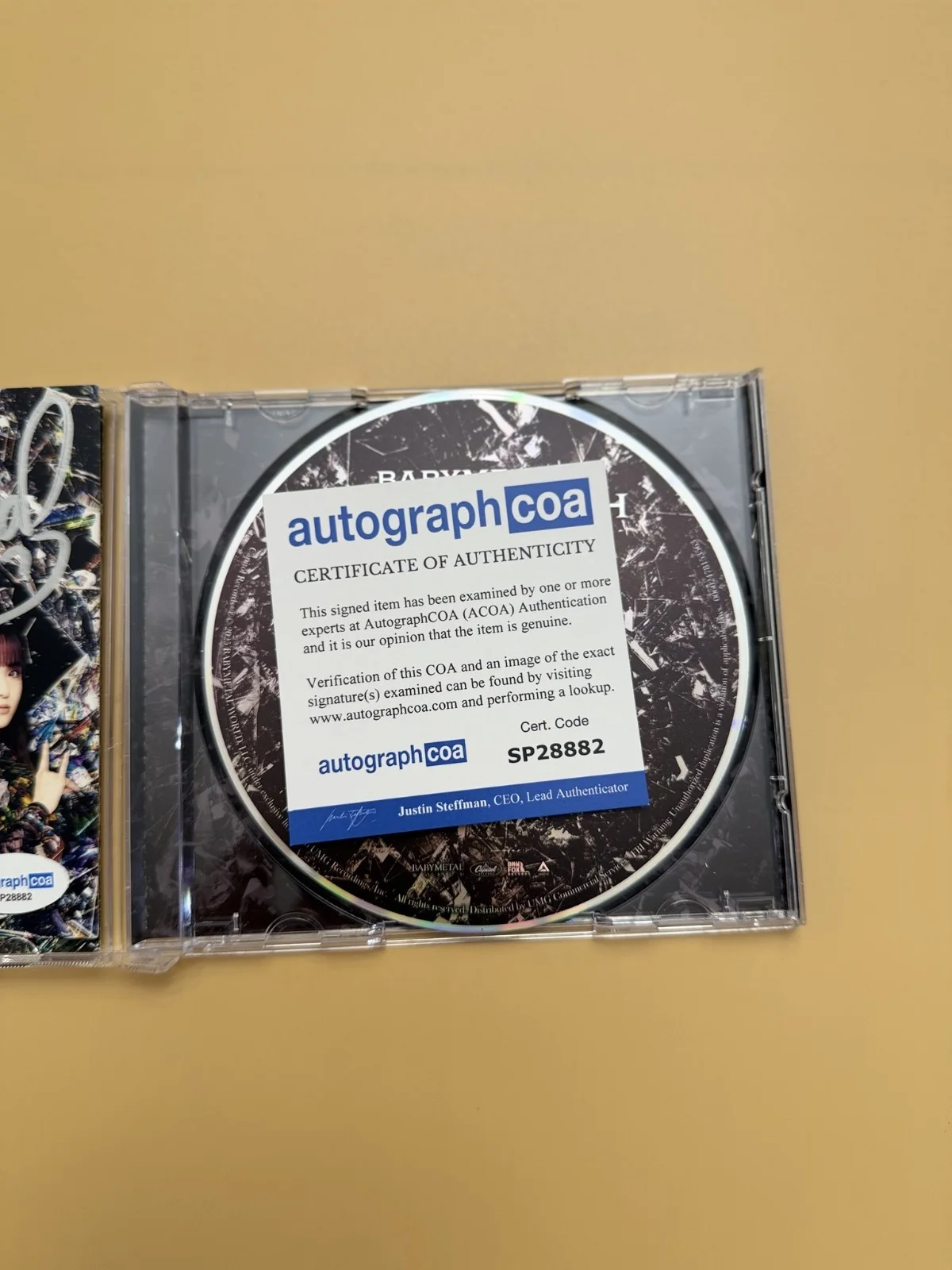 SIGNED BABYMETAL Metal Forth CD ACOA Autographed Photo Card SP28882, image 3
