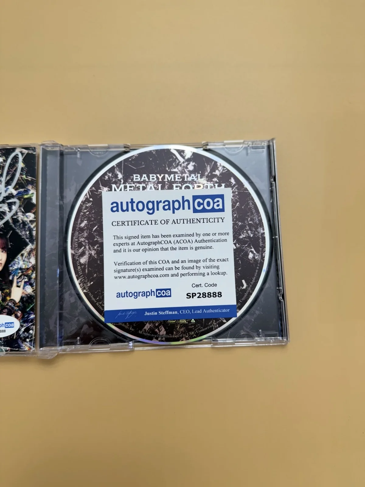BABYMETAL SIGNED Metal Forth Autographed CD ACOA Photo Card SP28888, image 3