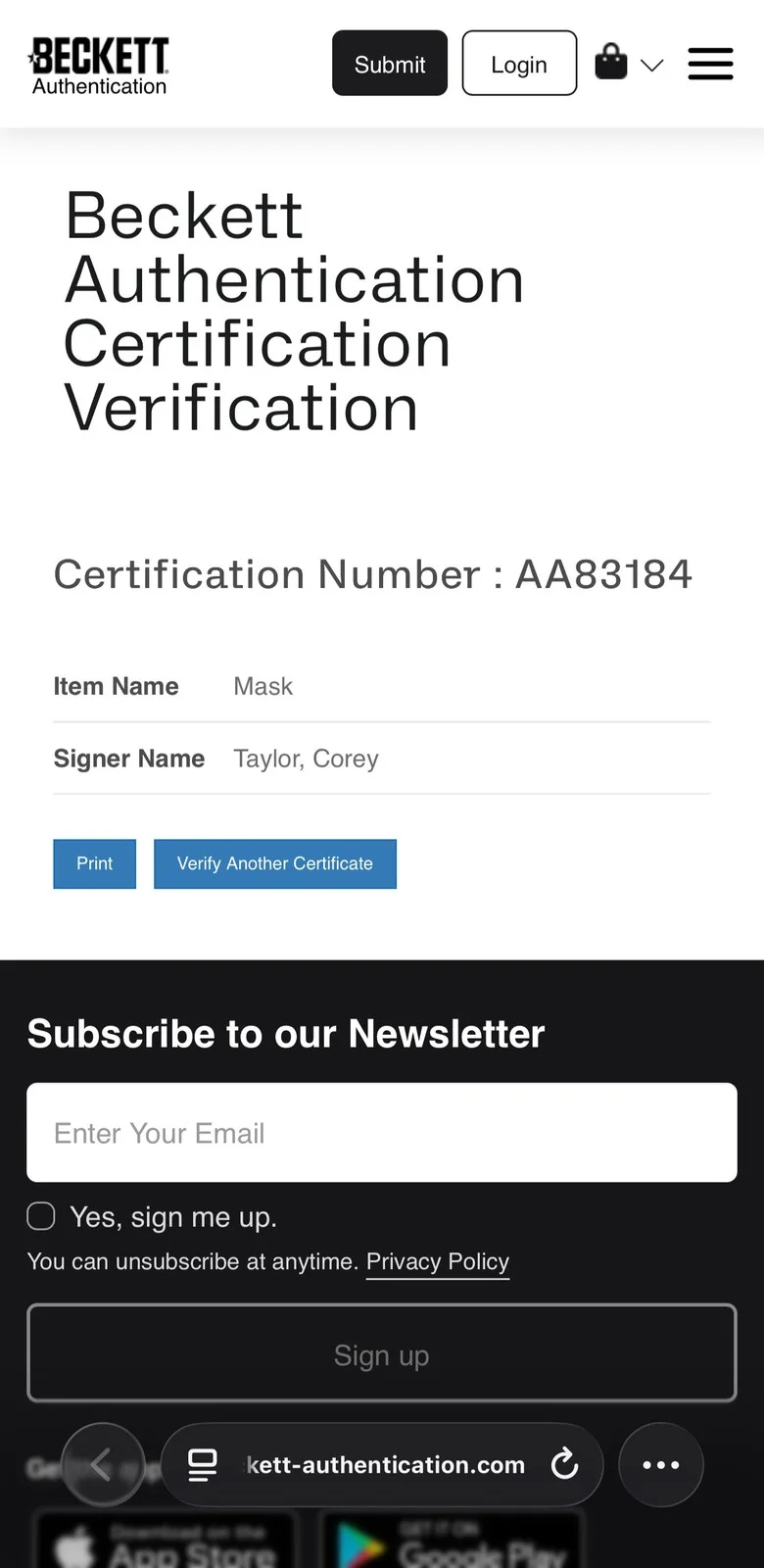 Corey Taylor Signed Slipknot Replica Mask JSA Beckett Dual Authentication, image 5