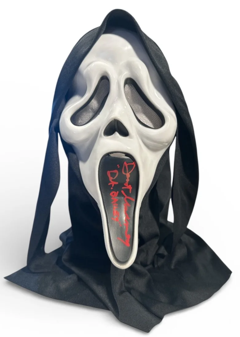 Dermot Mulroney — Dermot Mulroney Signed Ghostface Mask Inscribed Det. Bailey JSA