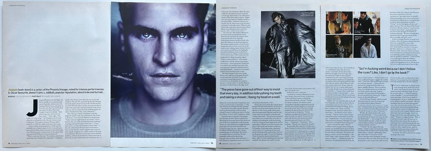 JOAQUIN PHOENIX - 2001 full page UK magazine poster, image 2
