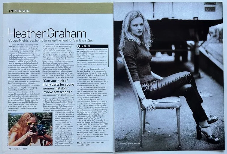 HEATHER GRAHAM - 2001 Full page UK magazine poster, изображение 2