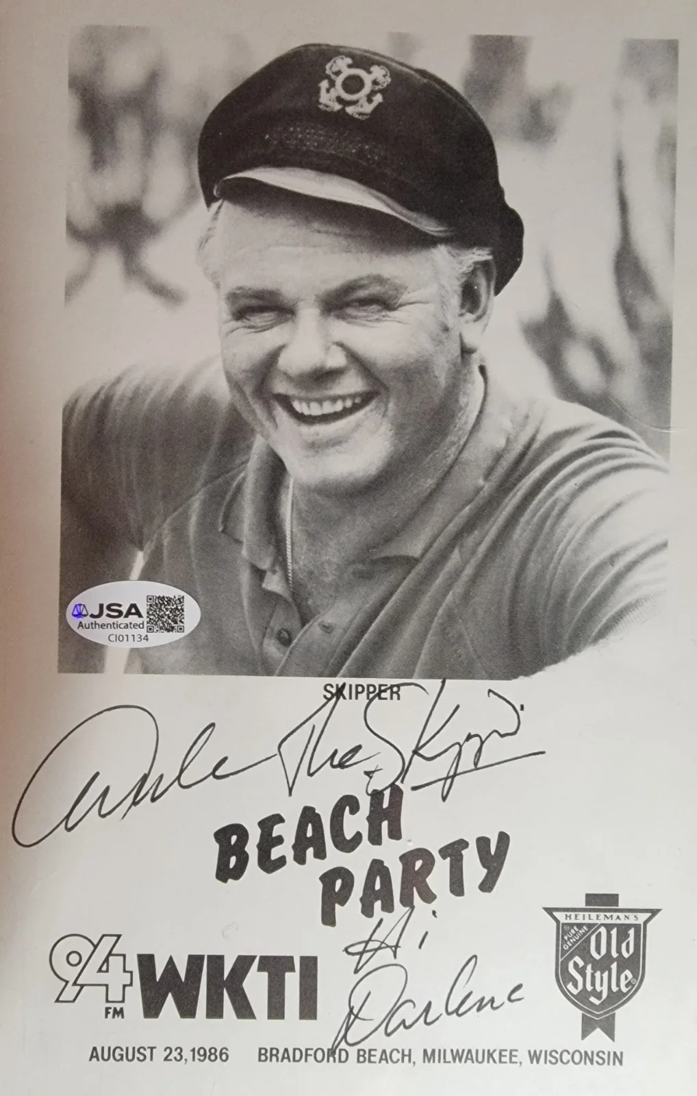 Alan Hale Jr — Alan Hale Jr. Authentic Signed 8x10 Photo W/ JSA COA Gilligans Island Skipper, изображение 2