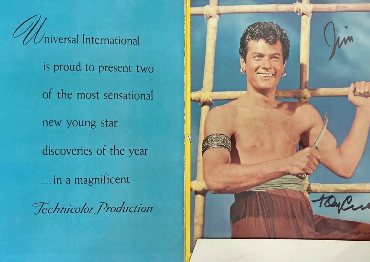 Tony Curtis — TONY CURTIS - PIPER LAURIE Signed Original 1951 NEW FACES TECHNICOLOR Photo Set