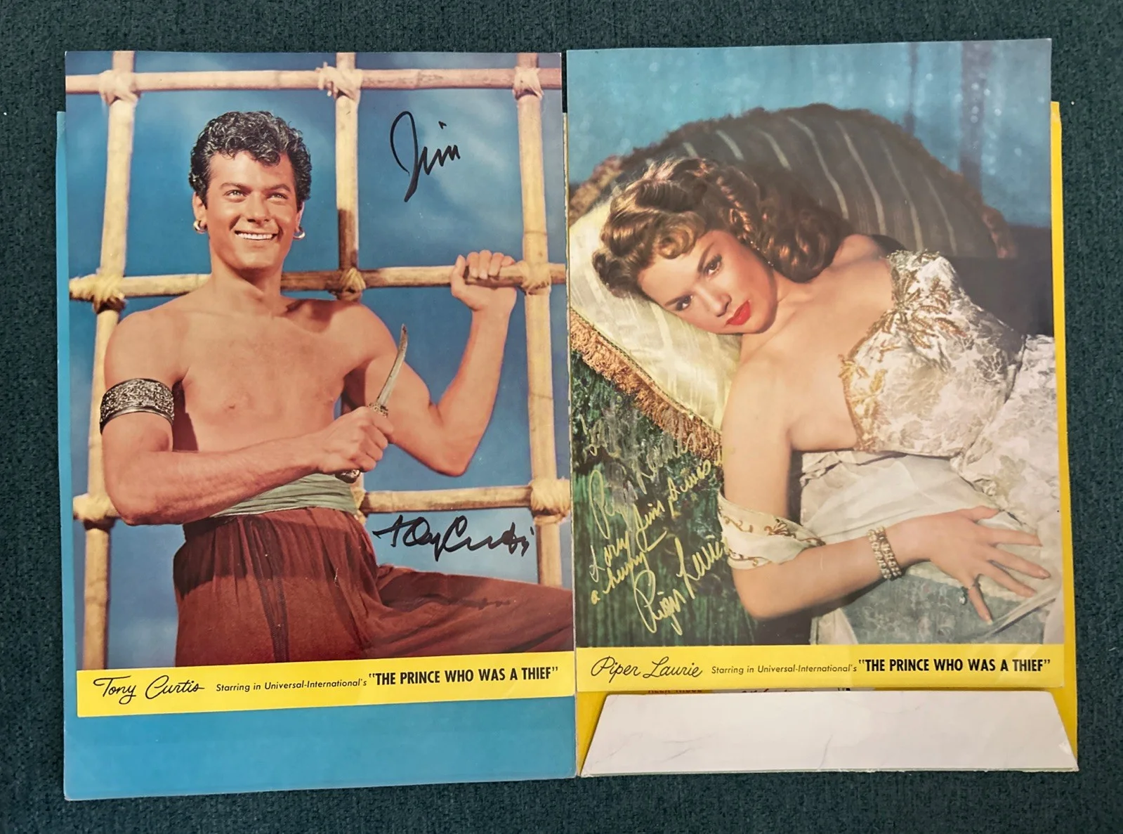 Tony Curtis — TONY CURTIS - PIPER LAURIE Signed Original 1951 NEW FACES TECHNICOLOR Photo Set, image 3