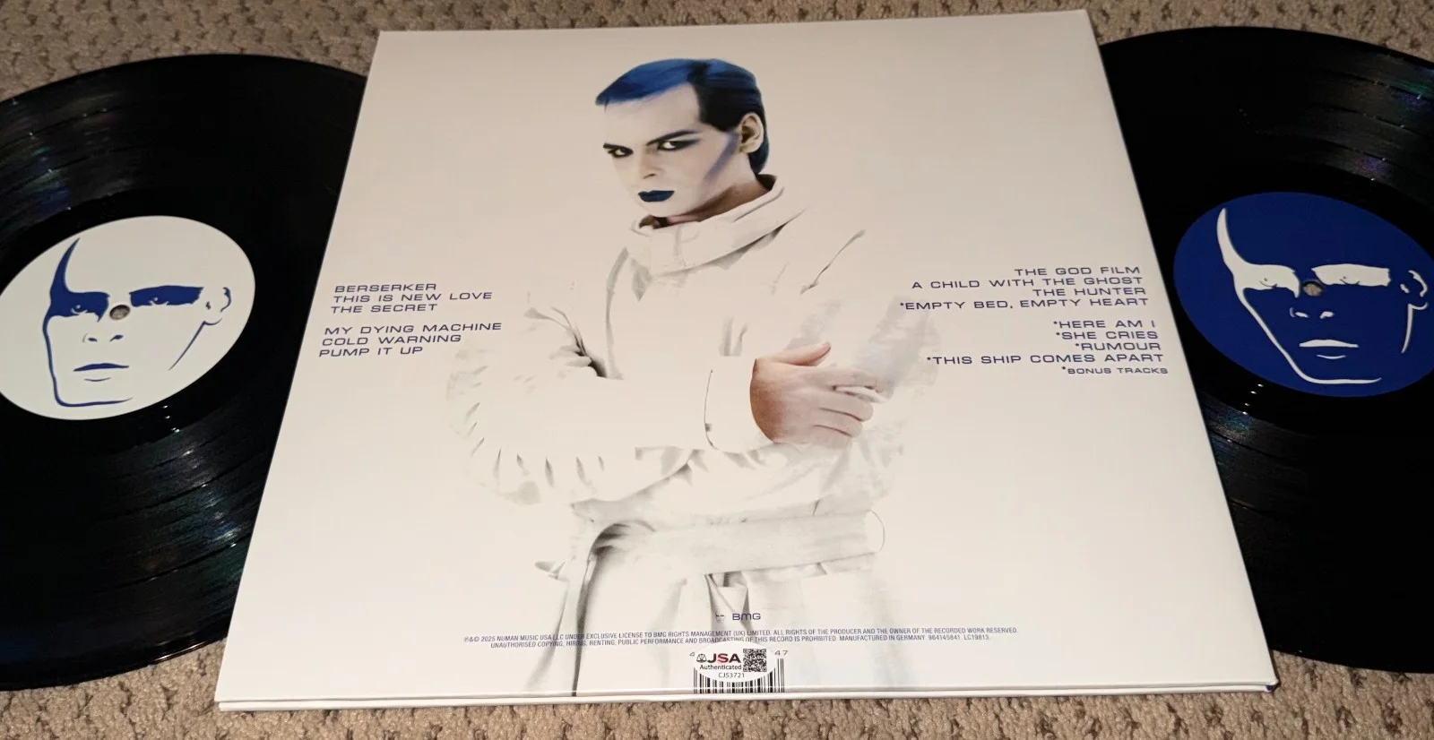 GARY NUMAN SIGNED ALBUM JSA AUTOGRAPH CARS BERSERKER THE PLEASURE PRINCIPLE, изображение 2