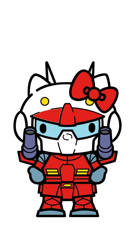 FiGPiN Guncannon Hello Kitty (0776) Hello Kitty Gundam 3-Inch Enamel Pin, изображение 4