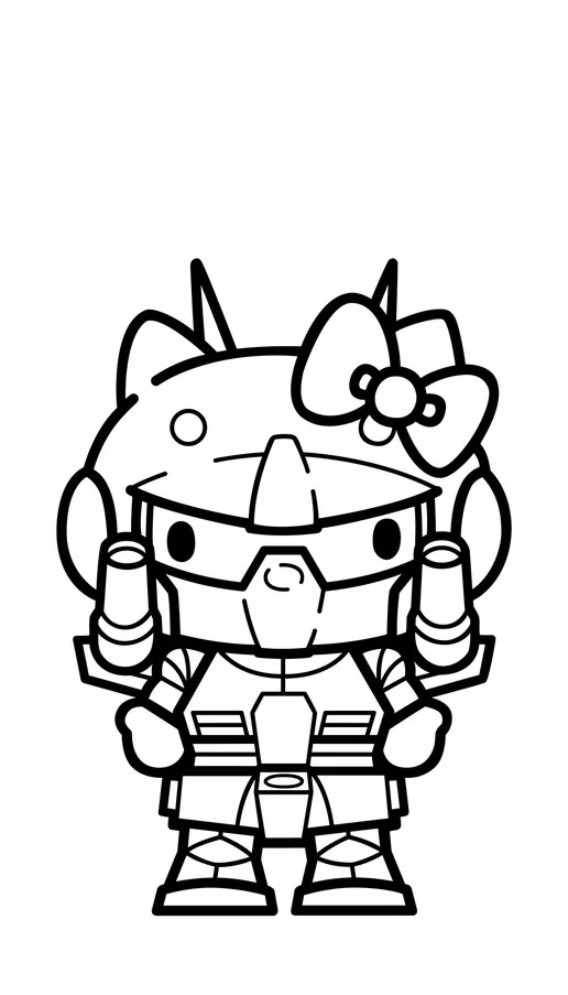 FiGPiN Guncannon Hello Kitty (0776) Hello Kitty Gundam 3-Inch Enamel Pin, изображение 5