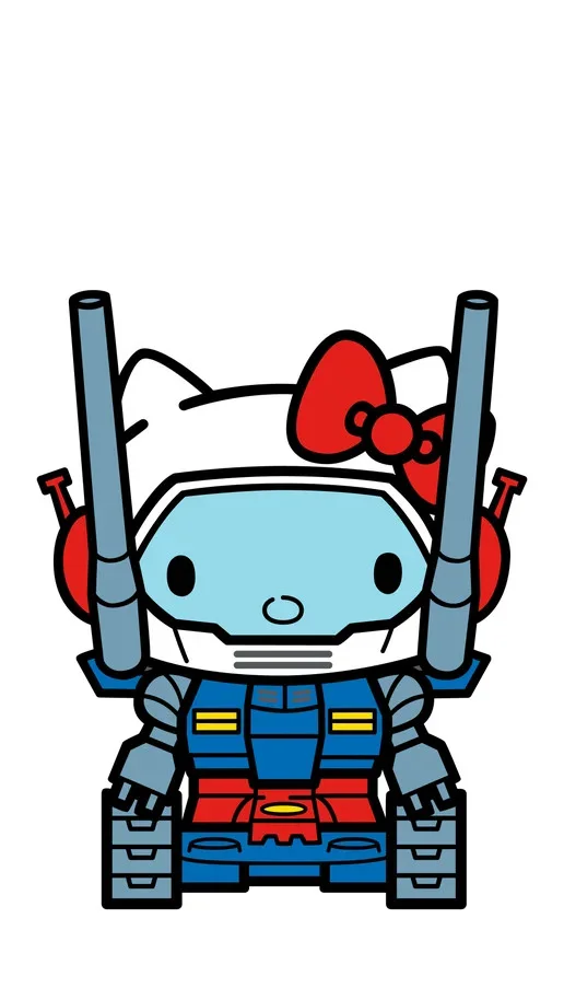FiGPiN Guntank Hello Kitty (0779) Hello Kitty Gundam 3-Inch Enamel Pin, изображение 4