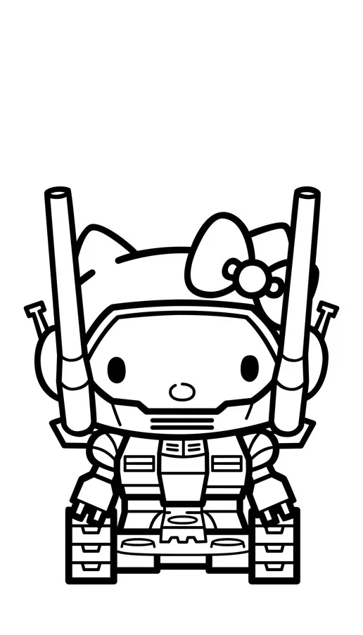 FiGPiN Guntank Hello Kitty (0779) Hello Kitty Gundam 3-Inch Enamel Pin, изображение 5