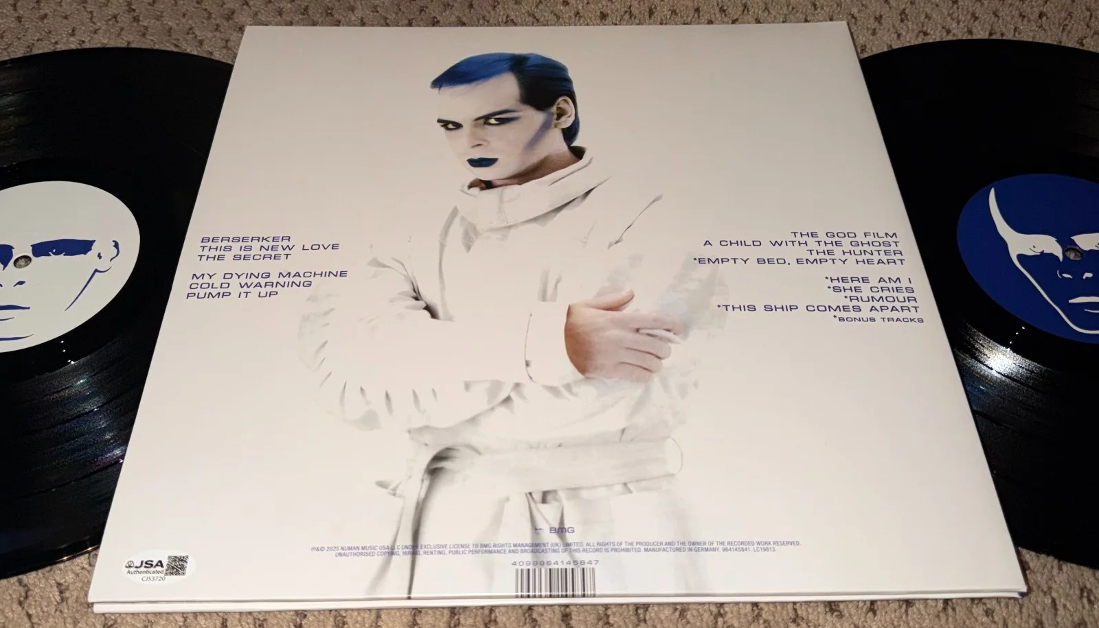 GARY NUMAN SIGNED ALBUM JSA AUTOGRAPH CARS BERSERKER THE PLEASURE PRINCIPLE, изображение 2