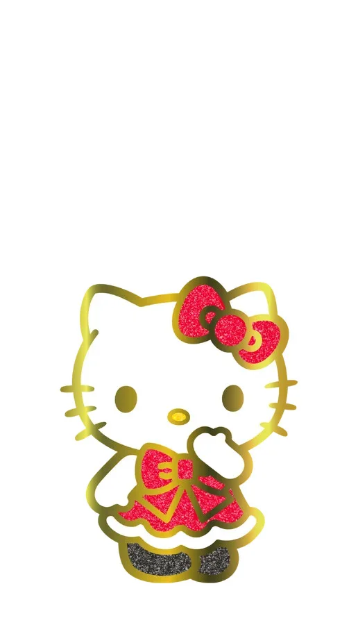 FiGPiN Hello Kitty (1061) Hello Kitty Gold Plated Ltd Ed 3-Inch Enamel Pin, image 4