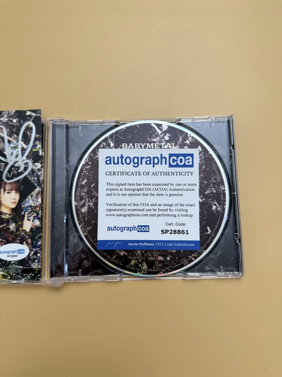 BABYMETAL SIGNED CD Metal Forth Autograph ACOA Photo Card SP28861, image 3