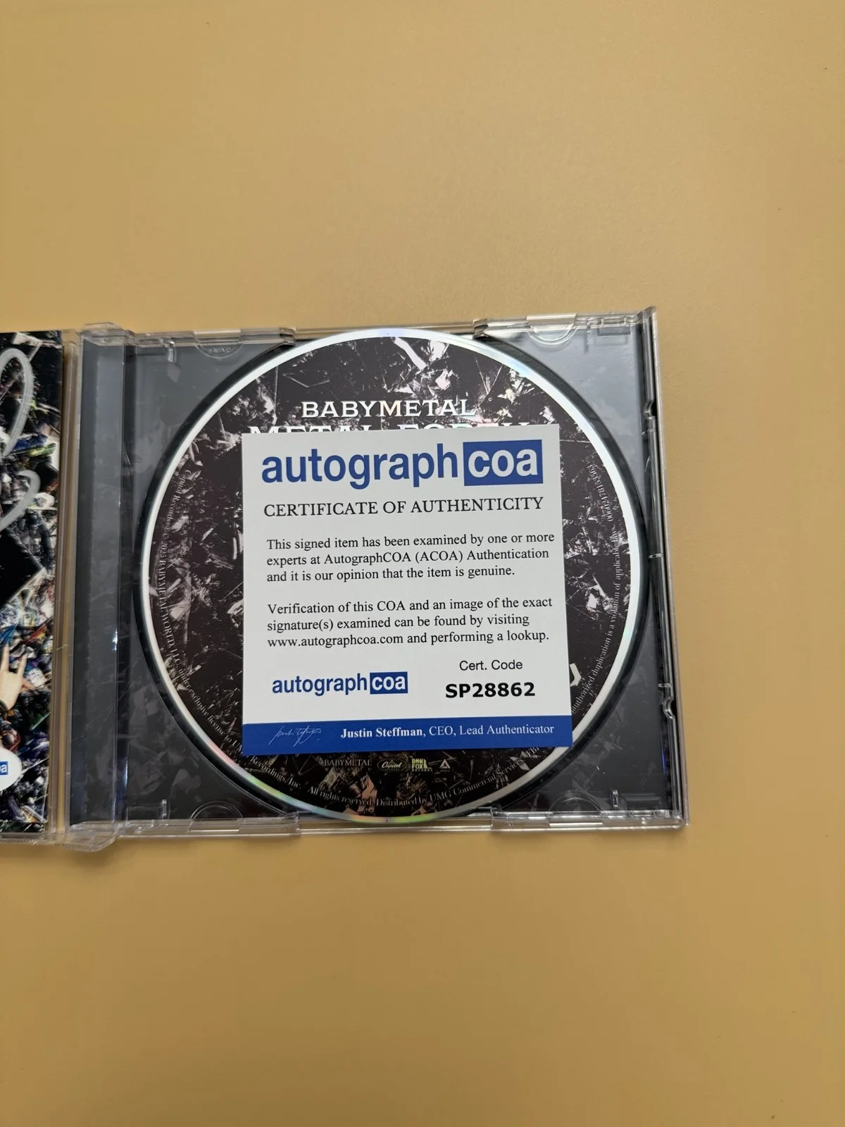 SIGNED BABYMETAL Autographed Metal Forth CD ACOA Photo Card SP28862, image 3