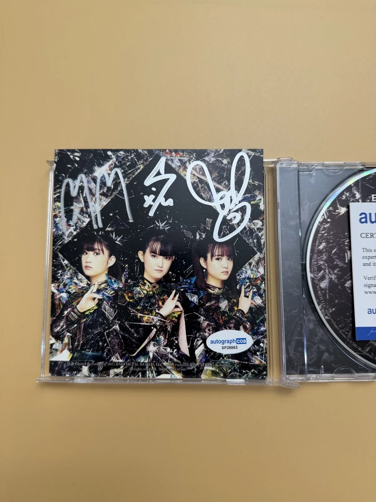 BABYMETAL Metal Forth SIGNED Autographed CD ACOA Photo Card SP28863, image 2