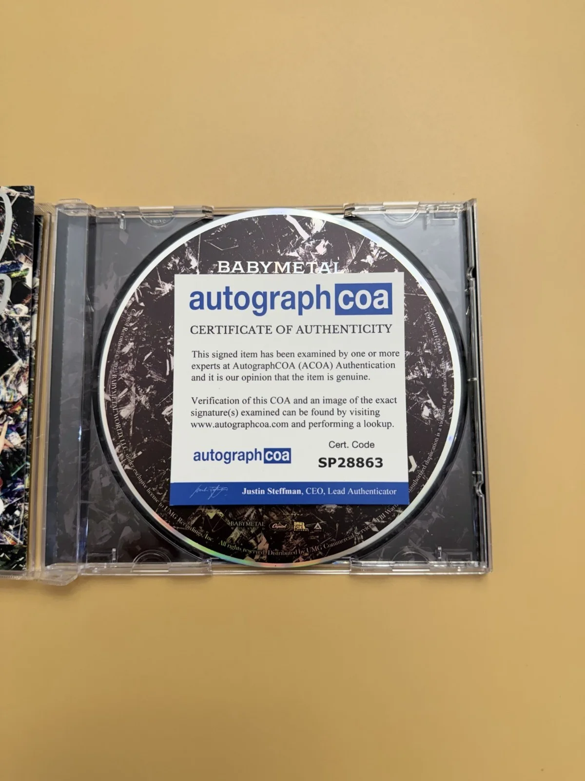 BABYMETAL Metal Forth SIGNED Autographed CD ACOA Photo Card SP28863, image 3
