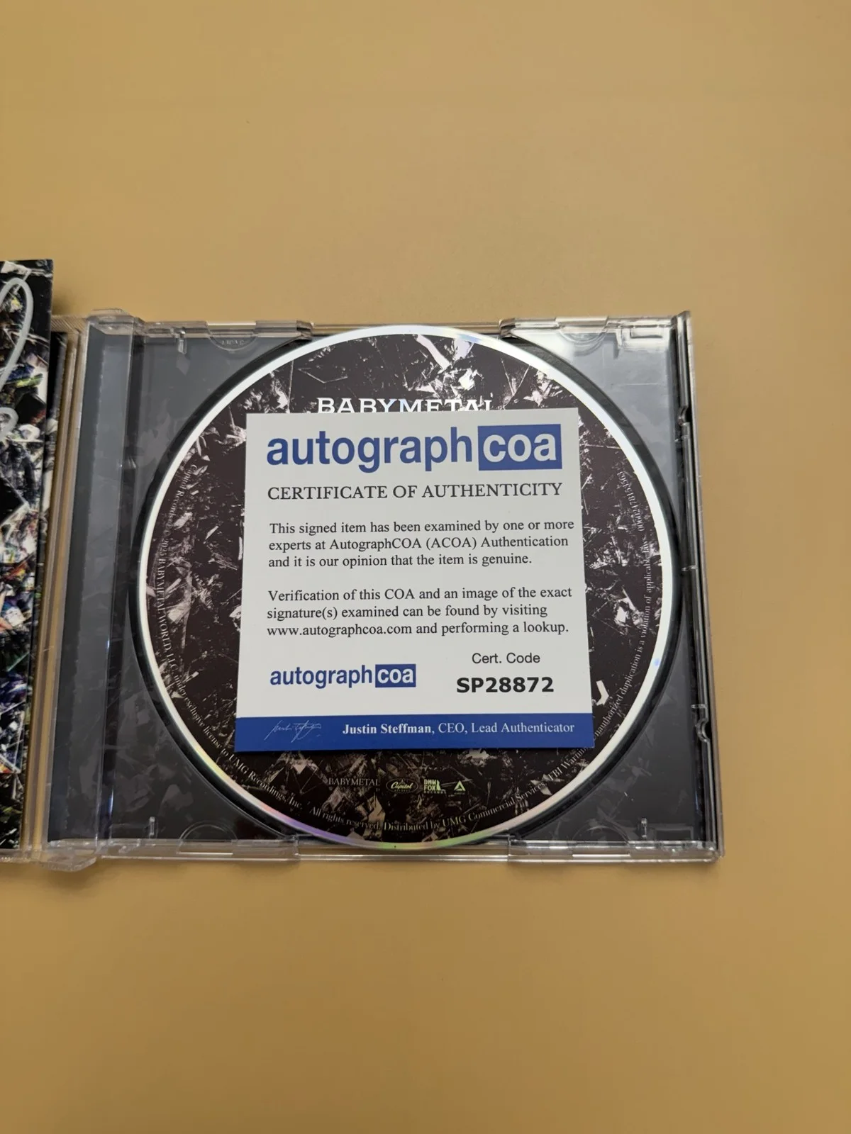 BABYMETAL Metal Forth SIGNED CD Autograph ACOA Photo Card SP28872, image 3