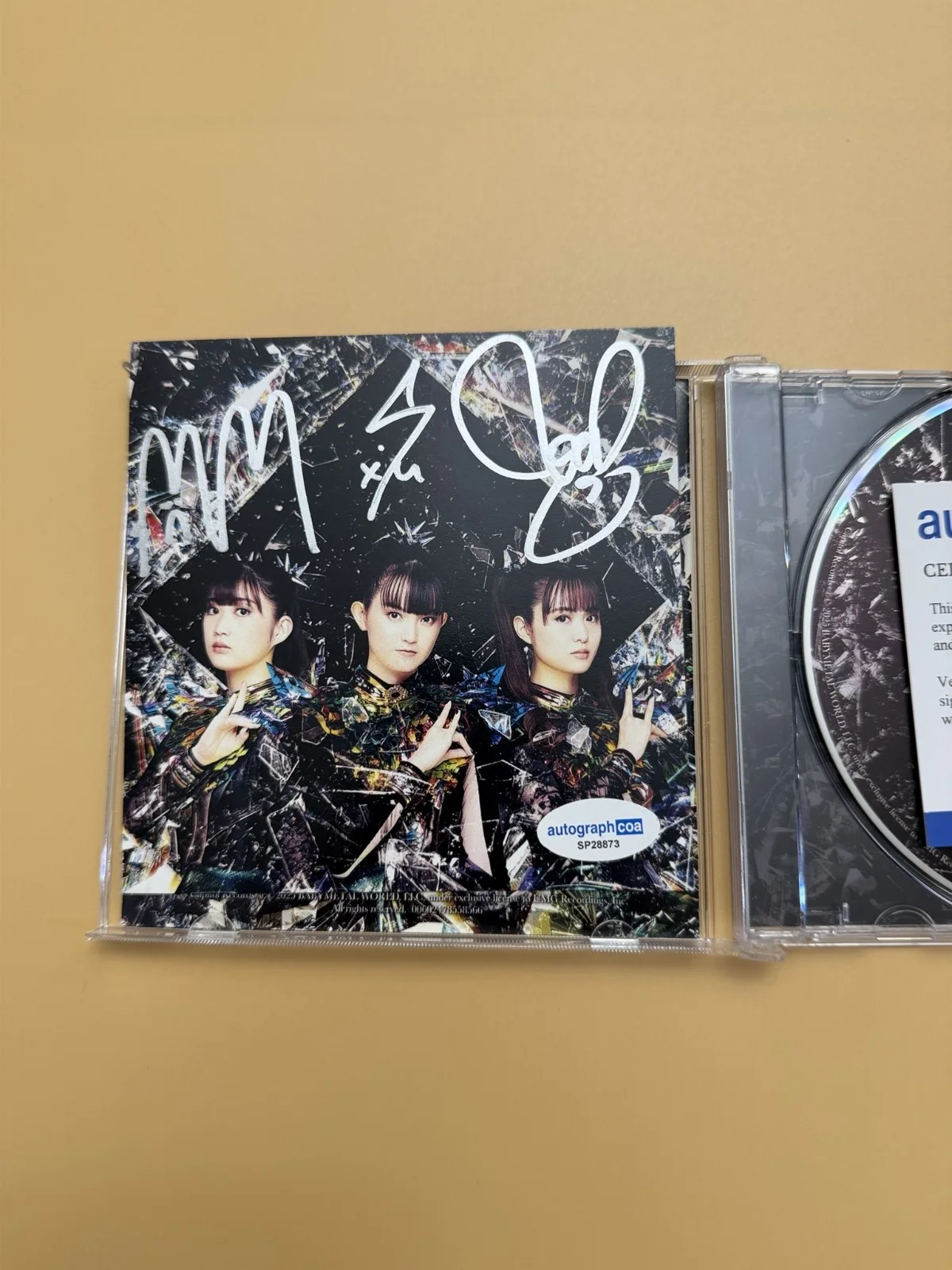 SIGNED BABYMETAL Metal Forth CD Autographed ACOA COA Photo Card SP28873, image 2