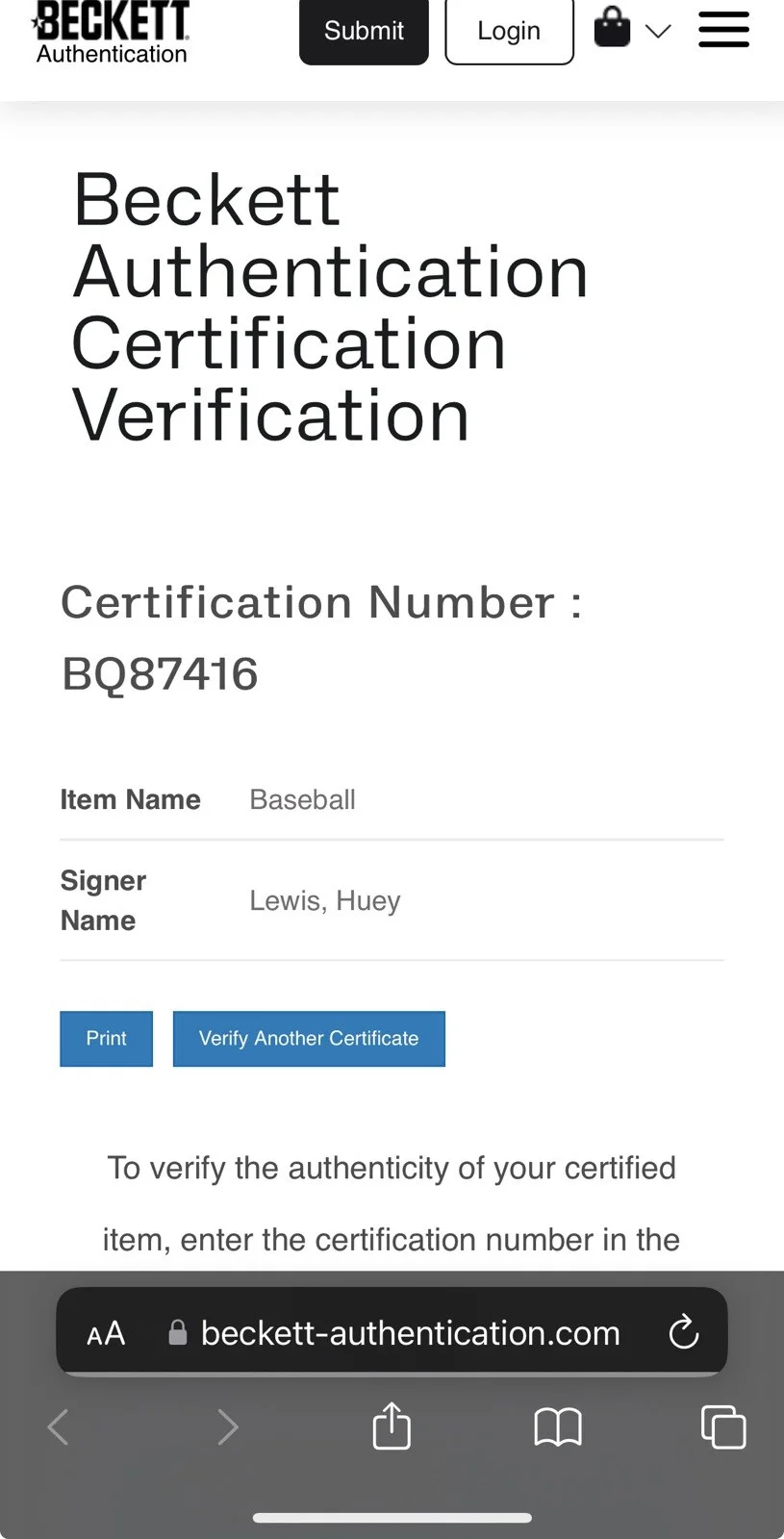 HUEY LEWIS SIGNED BASEBALL BACK TO THE FUTURE MOVIE AUTOGRAPHED BECKETT, изображение 4
