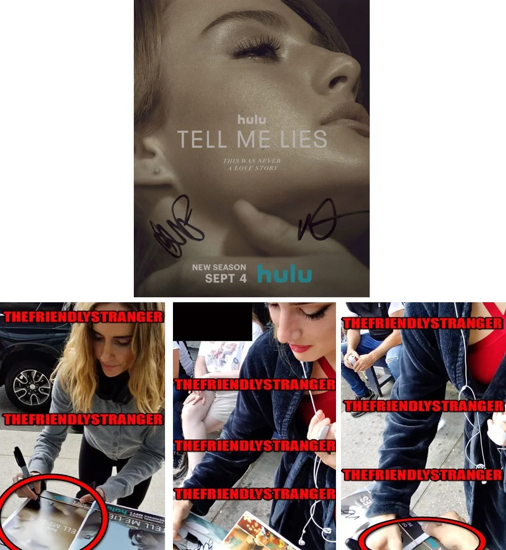 Grace Van Patten & Meaghan Oppenheimer — Grace Van Patten & Writer signed "TELL ME LIES" 8x10 Photo EXACT PROOF e COA