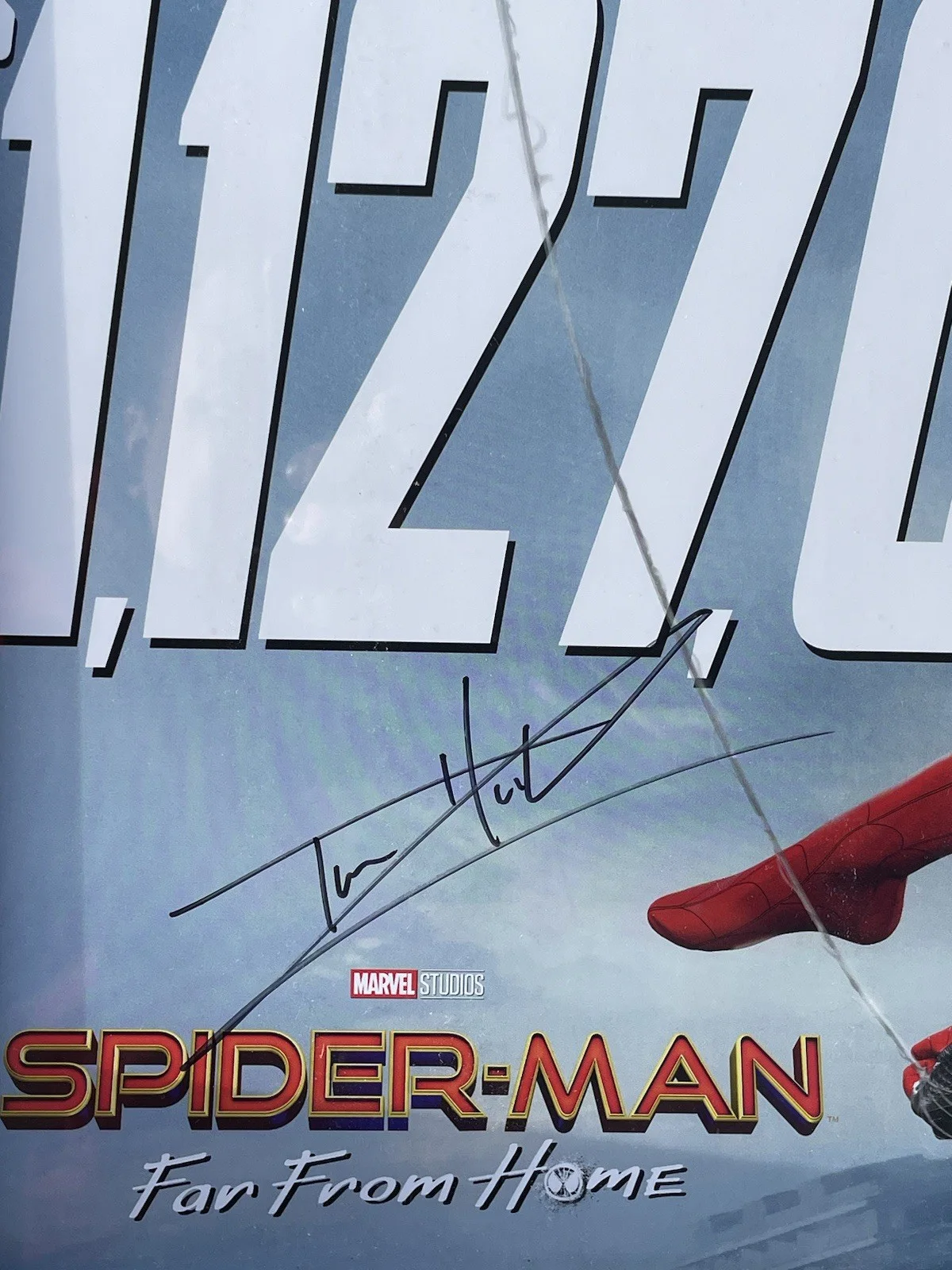 Tom Holland — Tom Holland Signed Autographed Spiderman Far From Home 12x20 Poster Psa/Dna, image 2