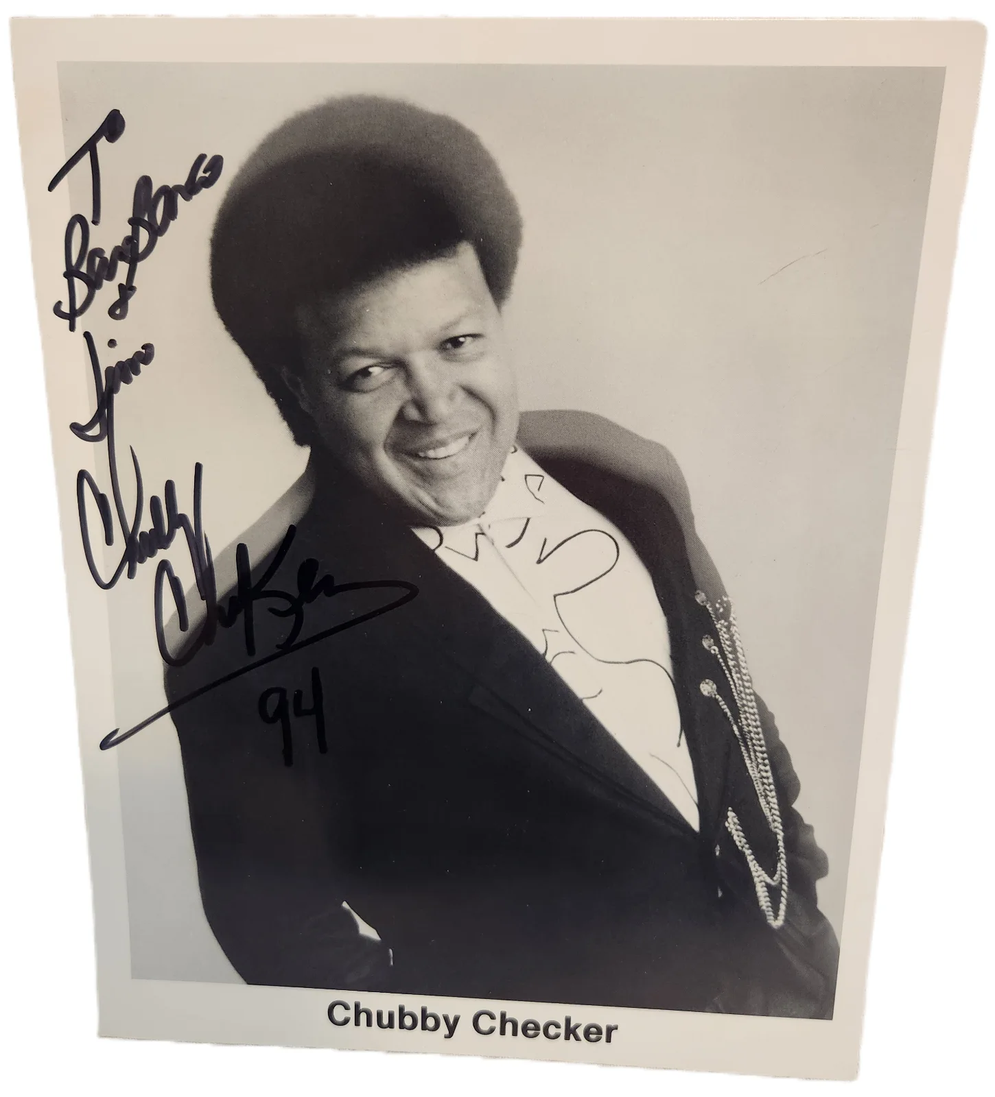Vintage Chubby Checker Autographed Photo 8 X 10, изображение 2