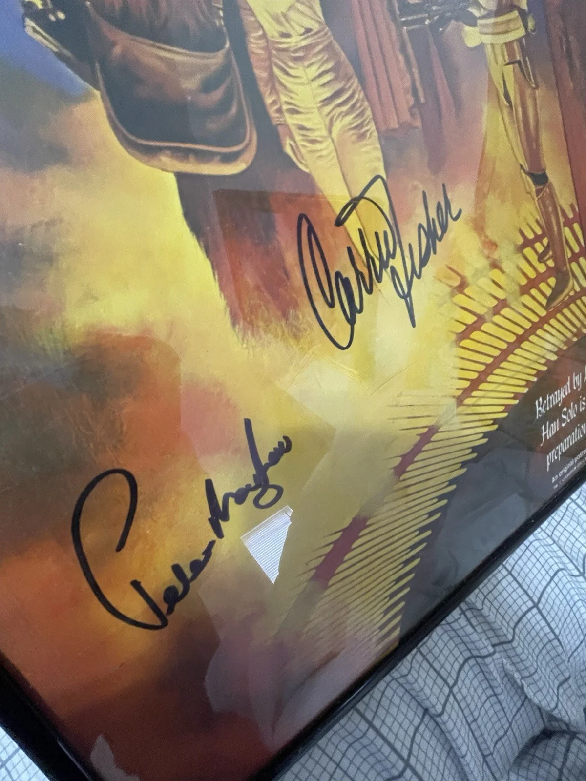 SIGNED Star Wars Empire Strikes Back Coca-Cola Poster Peter Mayhew Carrie Fisher, изображение 2