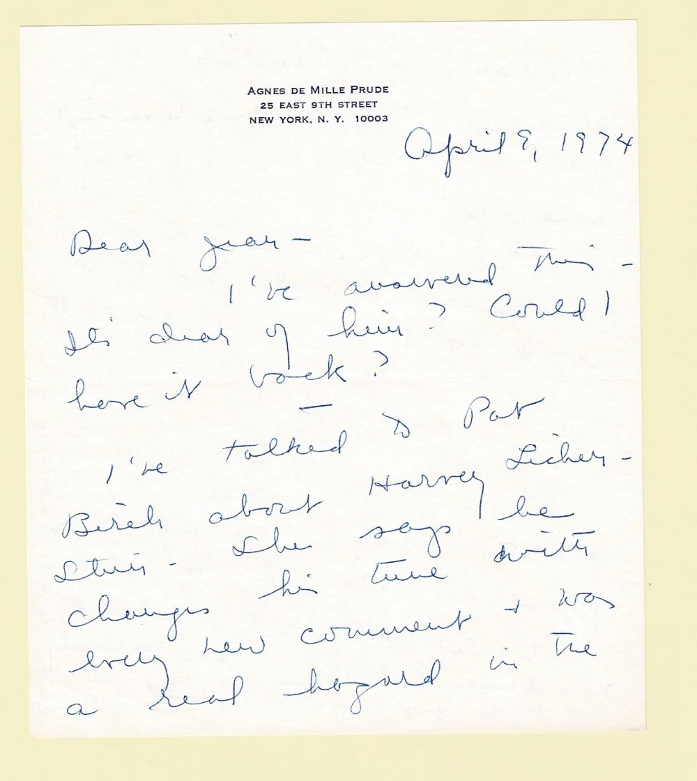 Agnes de Mille, Jean Dalrymple — AGNES DE MILLE COLLECTION - 4 AUTOGRAPH LETTERS w/ 6 PHOTOS by JACK MITCHELL, &c, image 4