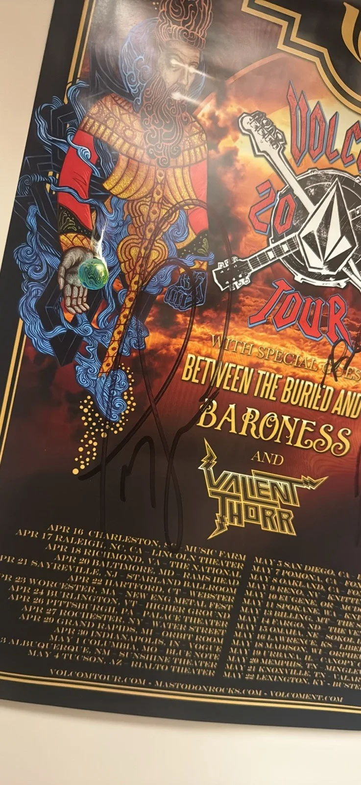FULL BAND AUTOGRAPHED Mastodon 2010 Tour Poster 16x20, image 4