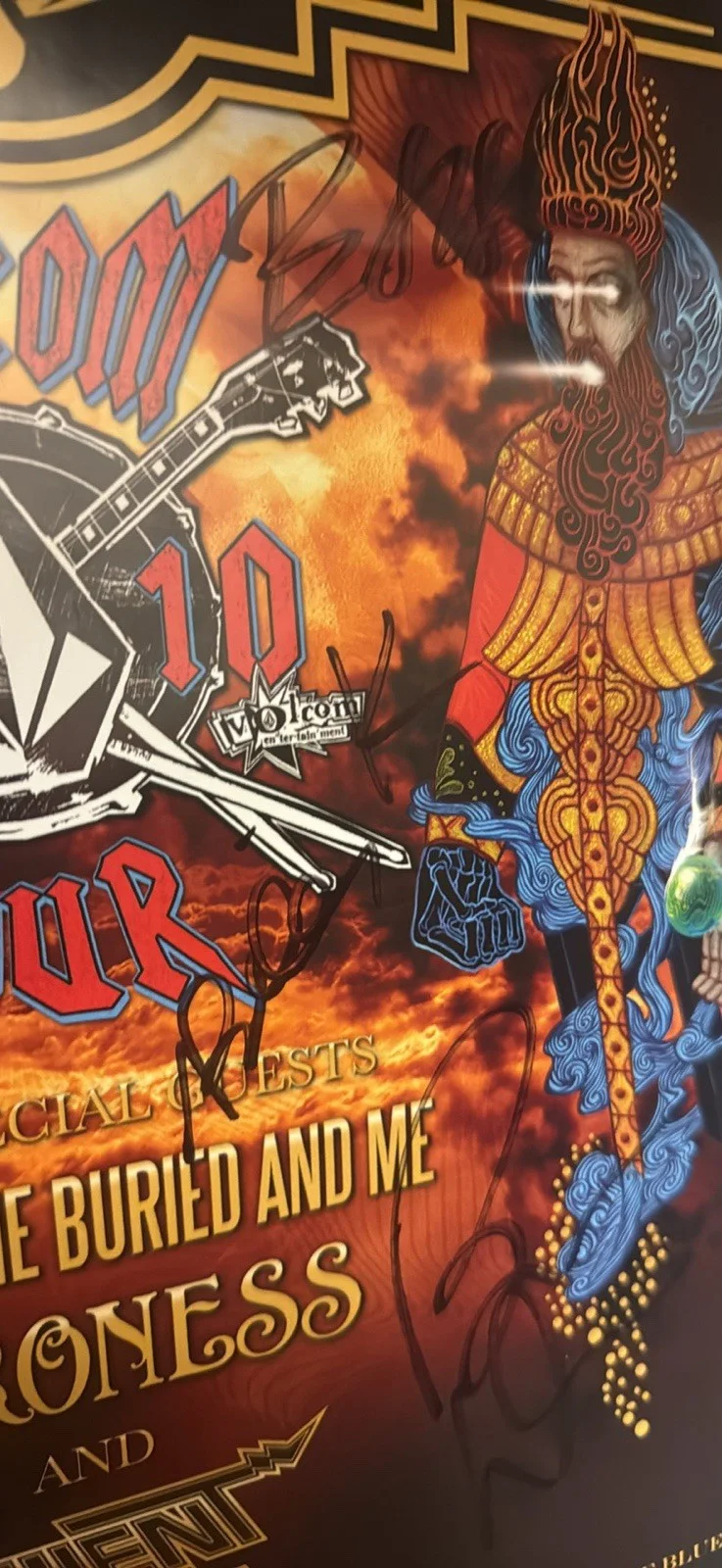 FULL BAND AUTOGRAPHED Mastodon 2010 Tour Poster 16x20, image 5