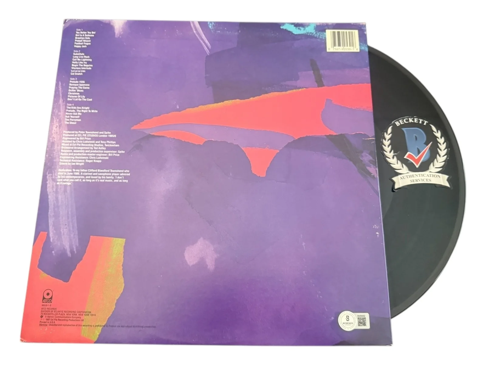 PETE TOWNSHEND SIGNED AUTOGRAPH ANOTHER SCOOP VINYL BAS BECKETT THE WHO, изображение 2