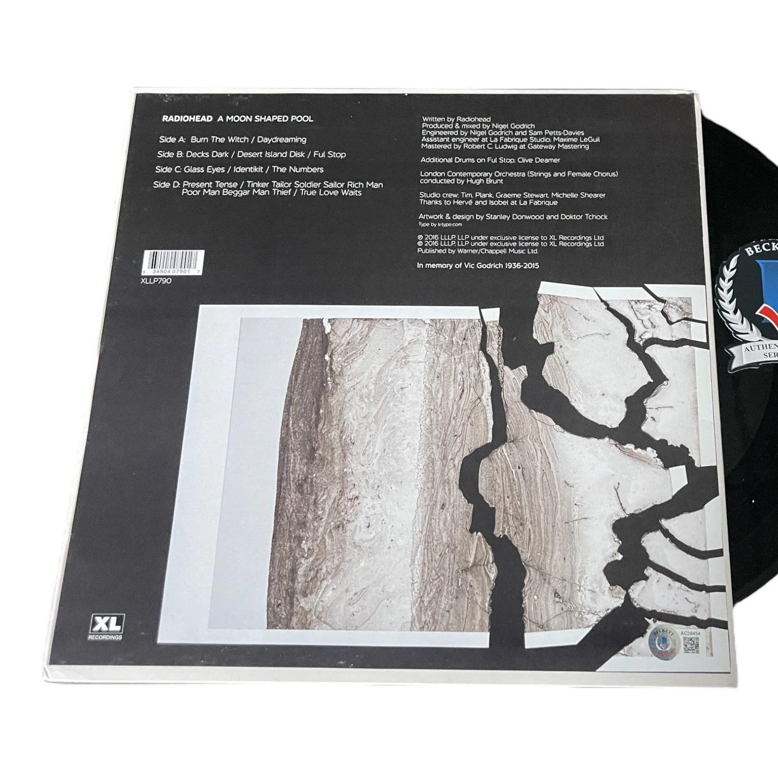 THOM YORKE JOHNNY GREENWOOD SIGNED AUTO RADIOHEAD A MOON SHAPED POOL VINYL BAS, image 2