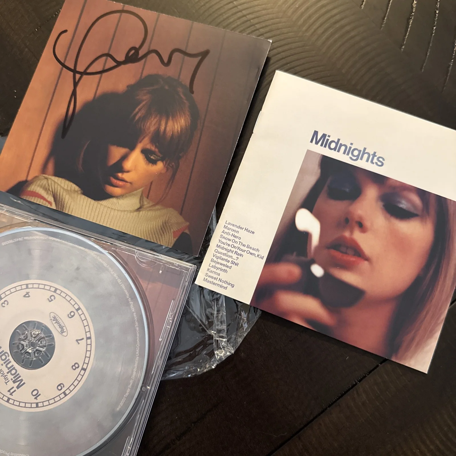 Signed Taylor Swift Midnights Moonstone Blue Edition CD - OPENED *OBO*, image 3