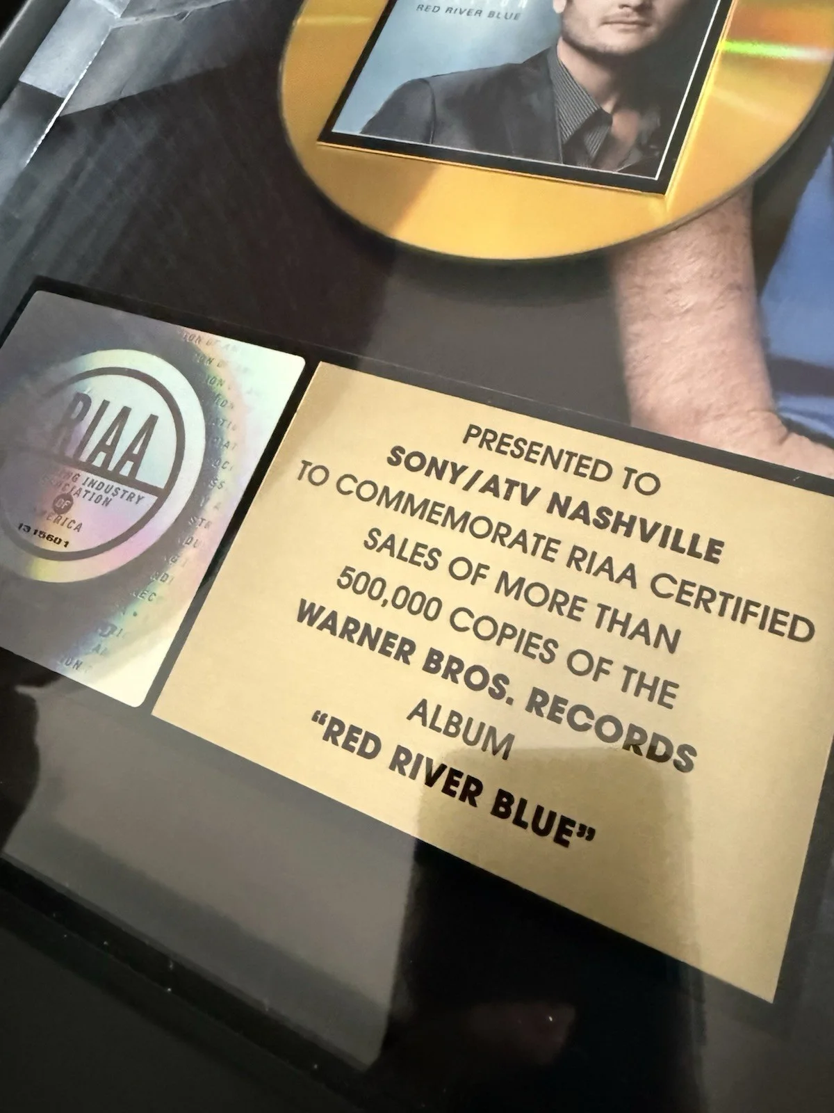 Blake Shelton Framed RIAA Award For ‘Red River Blue’ - A Rare Find!, image 4