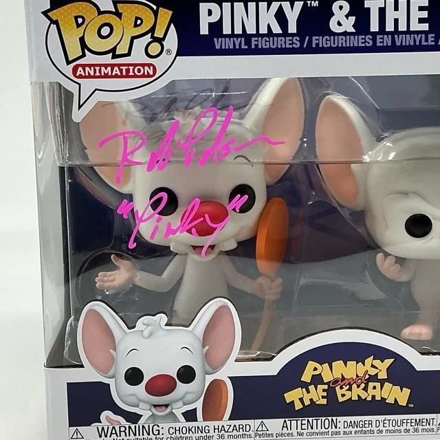 Rob Paulsen Autographed Pinky And The Brain Funko Pop 2 Piece Set OC Marketing, изображение 2