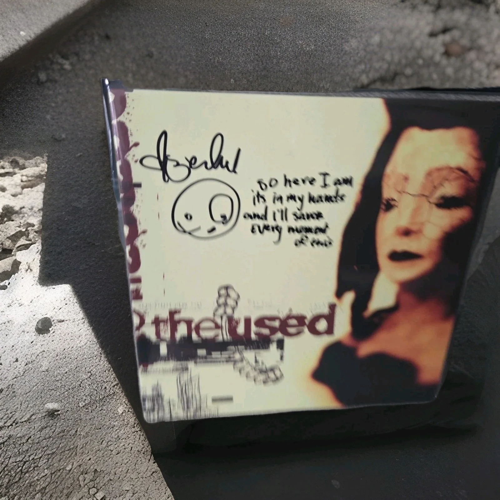 The USED Band Autographed Bert McCracken Signed S/T Vinyl + Lyric & Drawing B.M., image 3