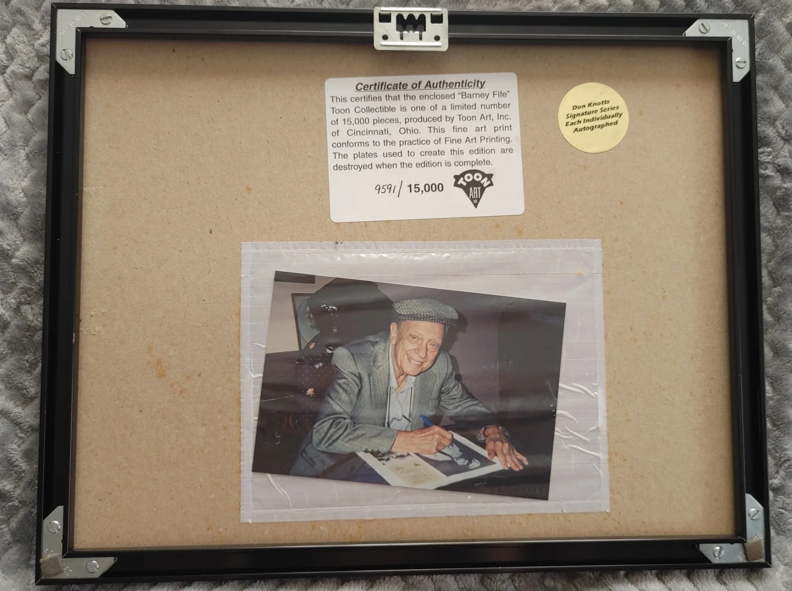 Don Knotts Autographed Photo as Deputy Sheriff. 9591/15000, изображение 5