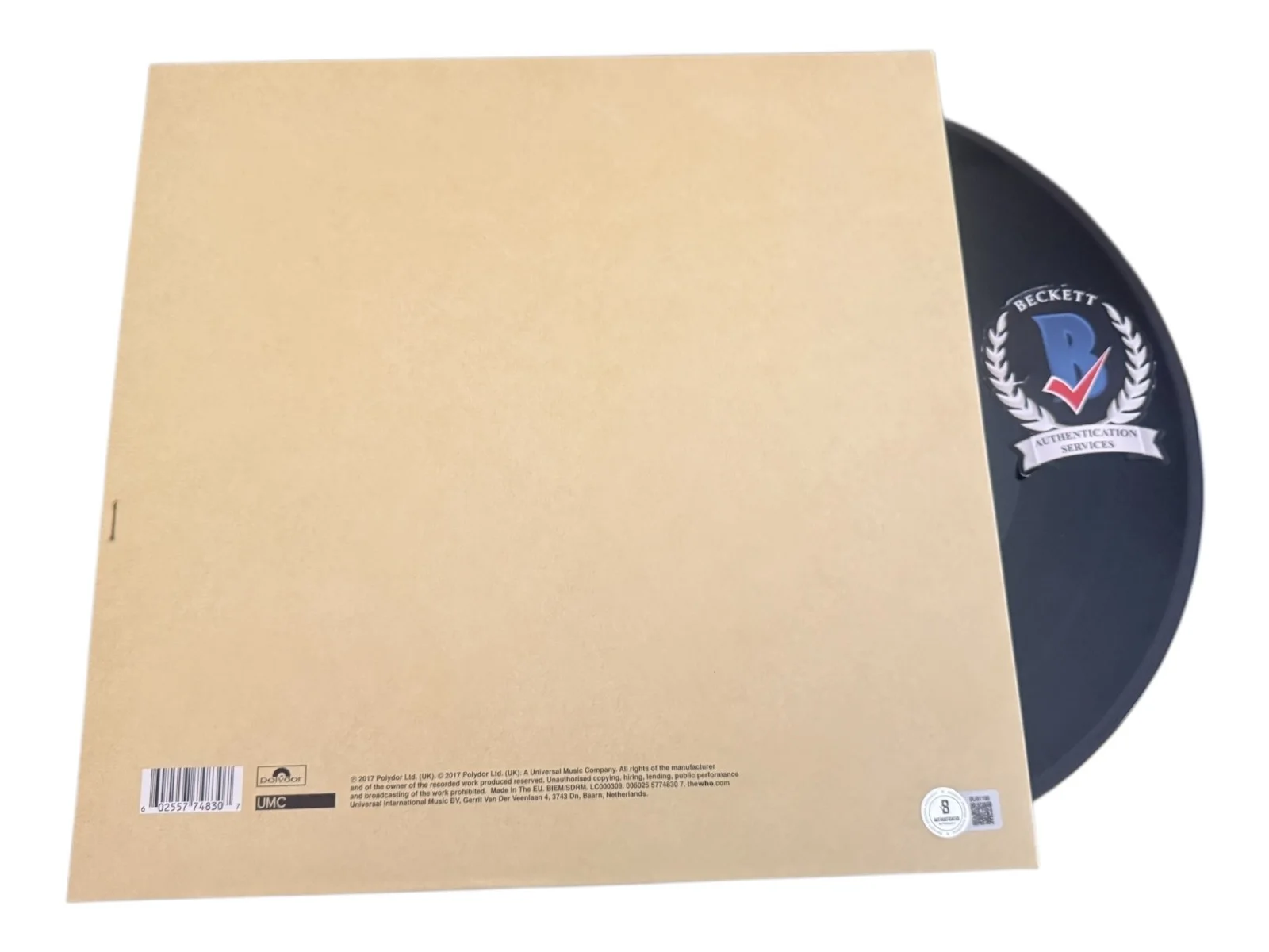 PETE TOWNSHEND SIGNED AUTOGRAPH THE WHO LIVE AT LEEDS ALBUM VINYL LP BECKETT BAS, изображение 2