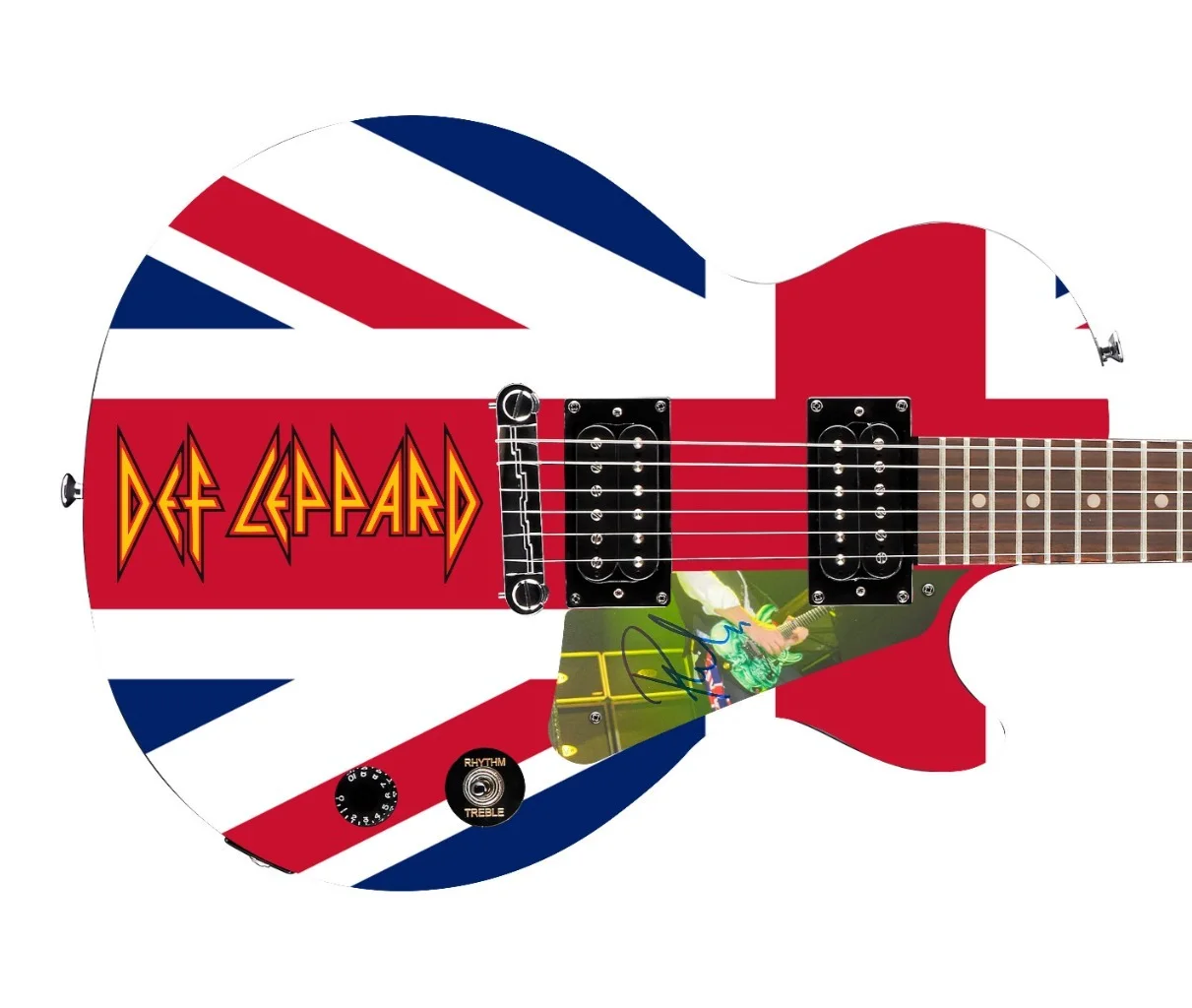 Phil Collen Signed Def Leppard British Flag Epiphone Les Paul Guitar JSA COA, image 2