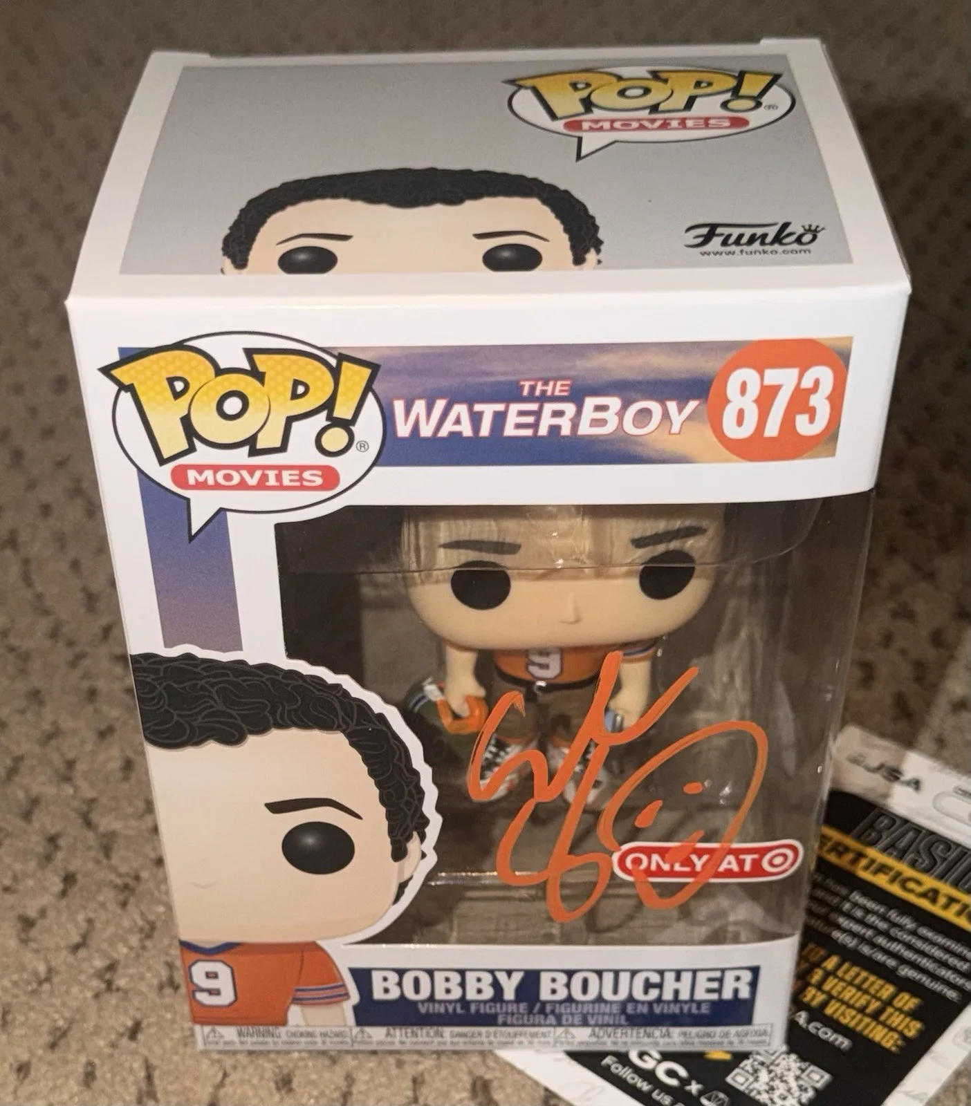 ADAM SANDLER SIGNED FUNKO POP JSA AUTOGRAPH BOBBY BOUCHER THE WATERBOY FOOTBALL, изображение 2